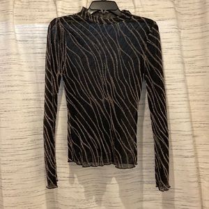 Shein size L black and silver sparkly top